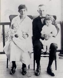 Beulah Young with her husband George and children  Marg and Chas in 1920