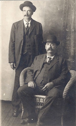 Earl Brush, with his son