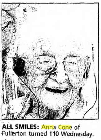 Anna Cone, 110