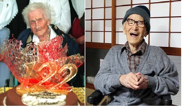 Jeanne Calment, 122, and Jiroemon Kimura, 115