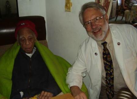 George Johnson with Dr Coles