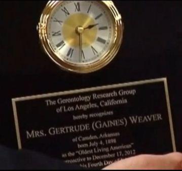 Gertrude Weaver's GRG plaque
