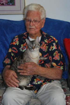 Jack Babcock and cat