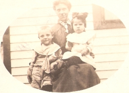 Nina Rust, with her children