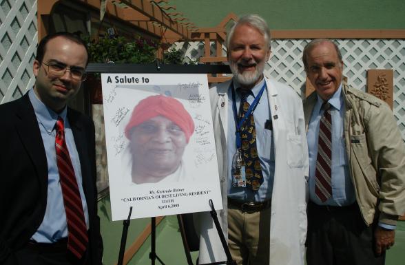 Gertrude Baines 114th Birthday Party: Robert Young, Stephen Coles, and Col. Robert
Johnson